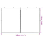 Parete per tenda da festa 2 pcs Rosso 300 x 195 cm PE e Acciaio