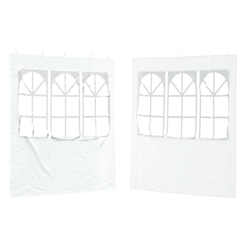 Parete per tenda da festa 2 pcs 200 x 195 cm Bianco