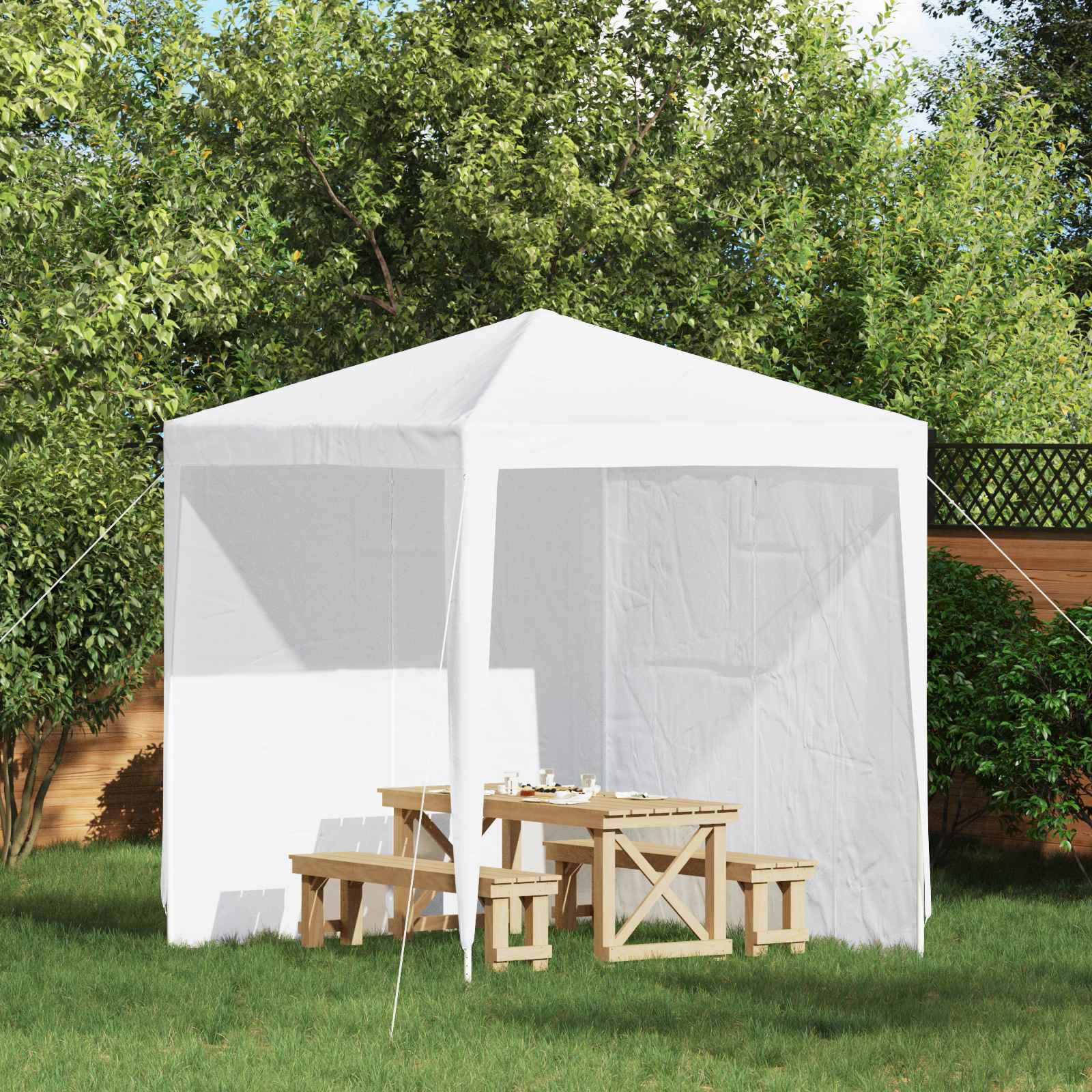 Parete per tenda da festa 2 pcs Bianco 200 x 195 cm