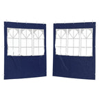 Parete per tenda da festa 2 pcs 200 x 195 cm Blu PE e Acciaio