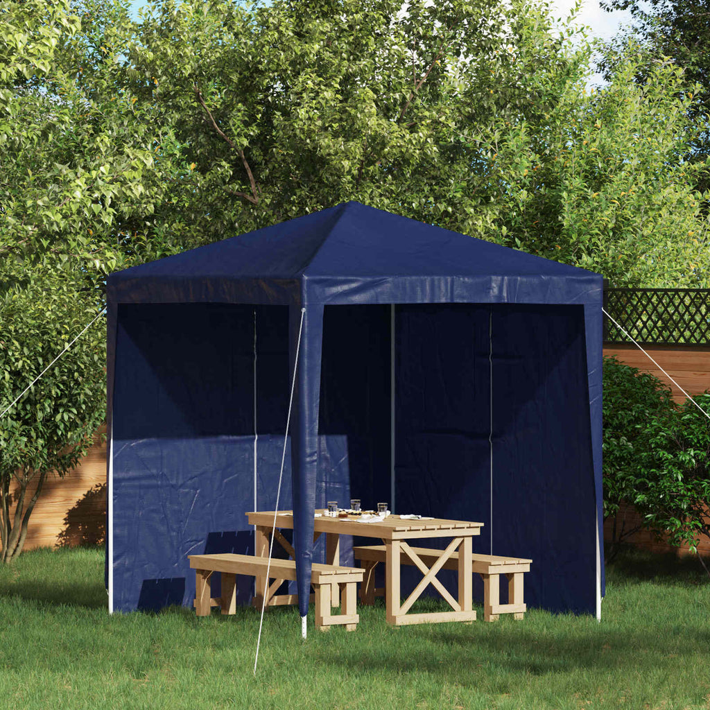 Parete per tenda da festa 2 pcs Blu 200 x 195 cm PE e Acciaio