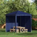 Parete per tenda da festa 2 pcs Blu 200 x 195 cm PE e Acciaio
