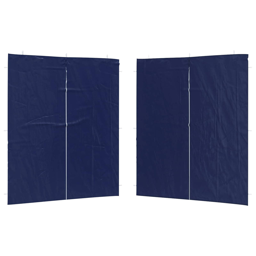 Parete per tenda da festa 2 pcs Blu 200 x 195 cm PE e Acciaio