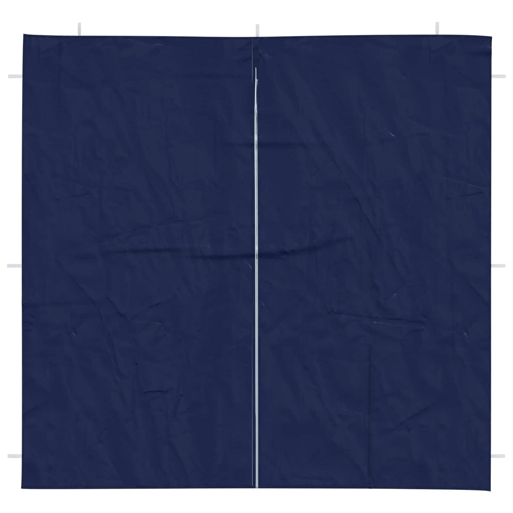 Parete per tenda da festa 2 pcs Blu 200 x 195 cm PE e Acciaio
