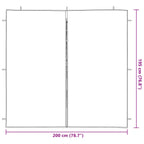 Parete per tenda da festa 2 pcs Blu 200 x 195 cm PE e Acciaio