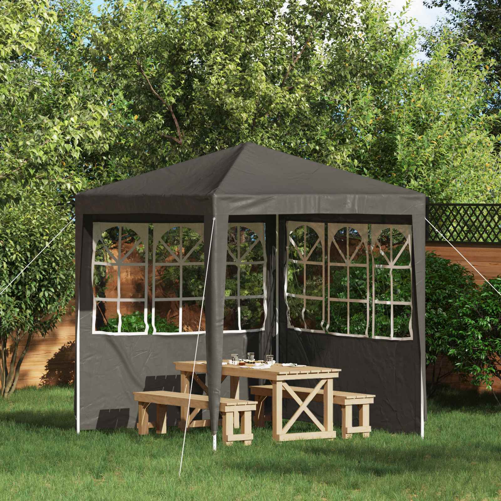Parete per tenda da festa 2 pcs 200 x 195 cm Antracite