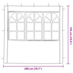Parete per tenda da festa 2 pcs 200 x 195 cm Antracite
