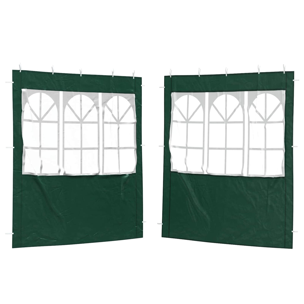 Parete per tenda da festa 2 pcs 200 x 195 cm Verde PE e Acciaio
