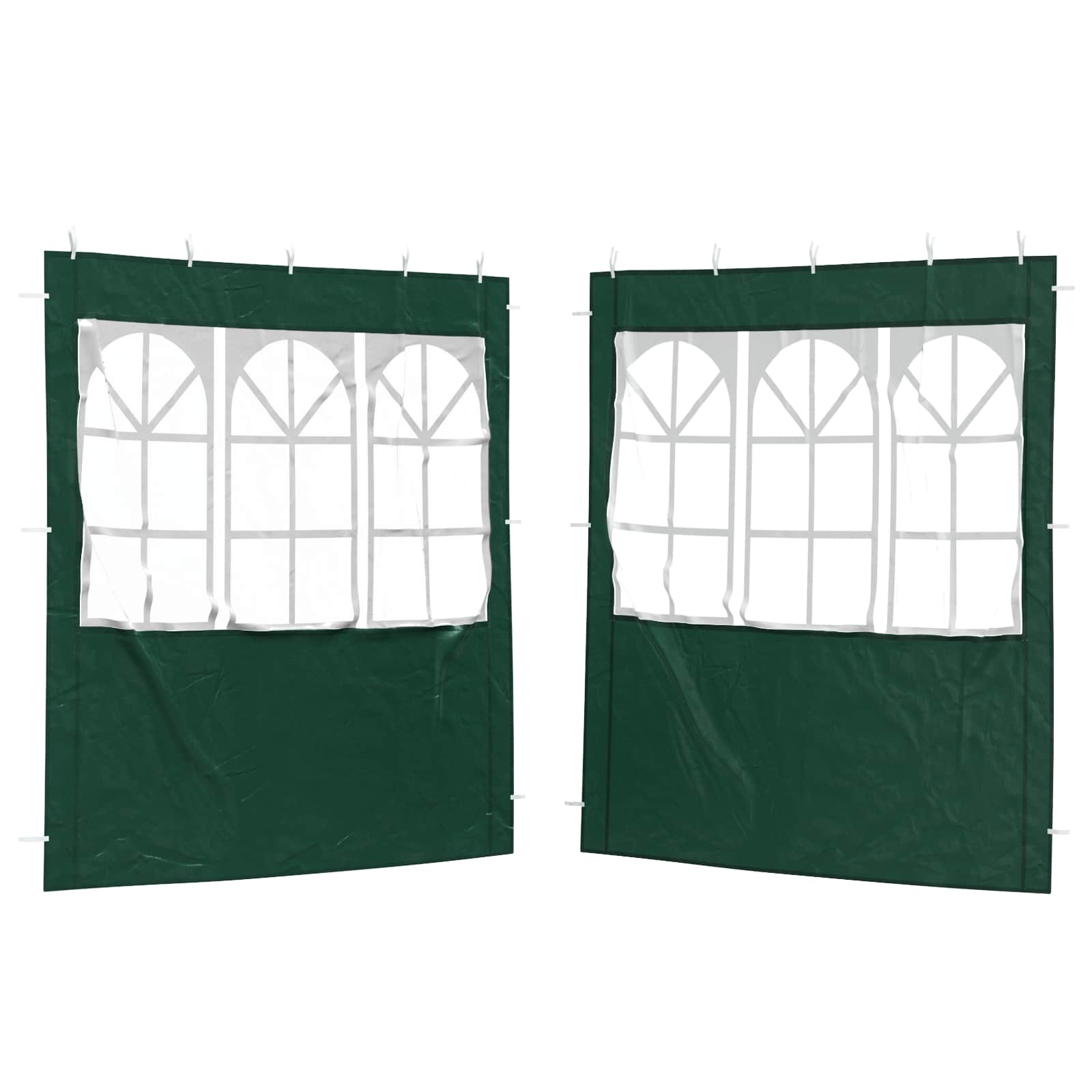 Parete per tenda da festa 2 pcs 200 x 195 cm Verde PE e Acciaio