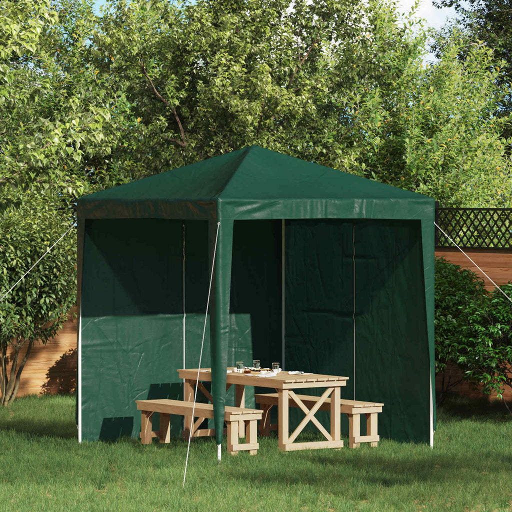 Parete per tenda da festa 2 pcs Verde 200 x 195 cm PE e Acciaio
