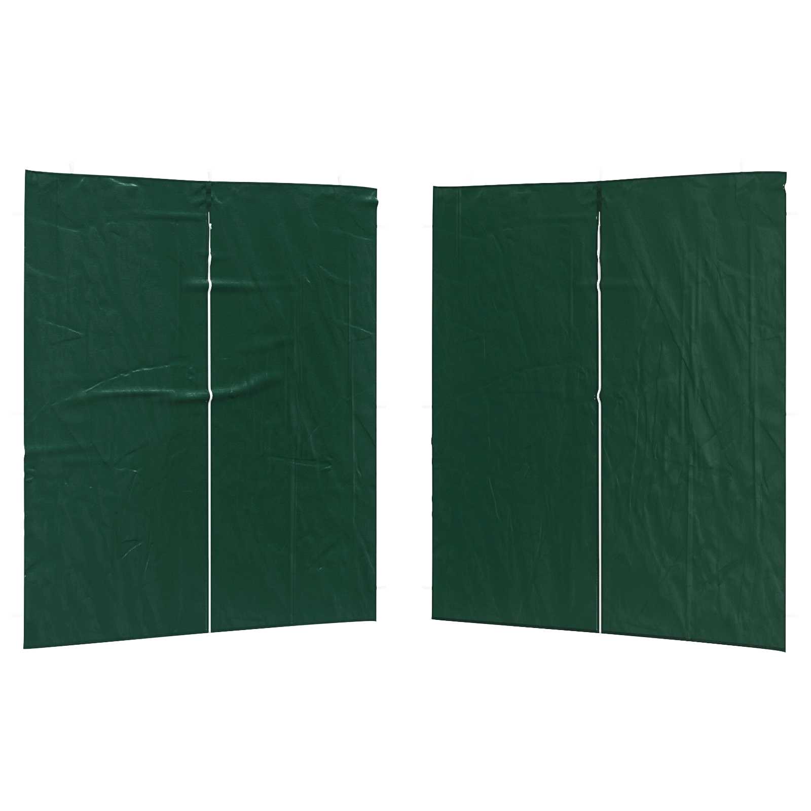 Parete per tenda da festa 2 pcs Verde 200 x 195 cm PE e Acciaio
