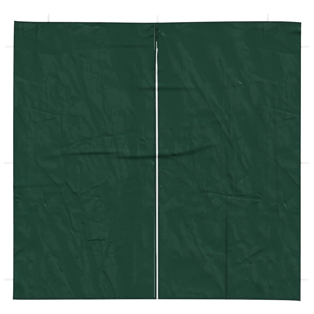 Parete per tenda da festa 2 pcs Verde 200 x 195 cm PE e Acciaio