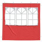 Parete per tenda da festa 2 pcs 200 x 195 cm Rosso PE e Acciaio