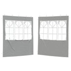 Parete per tenda da festa 2 pcs 200 x 195 cm Grigio Chiaro