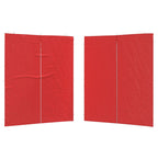 Parete per tenda da festa 2 pcs Rosso 200 x 195 cm PE e Acciaio