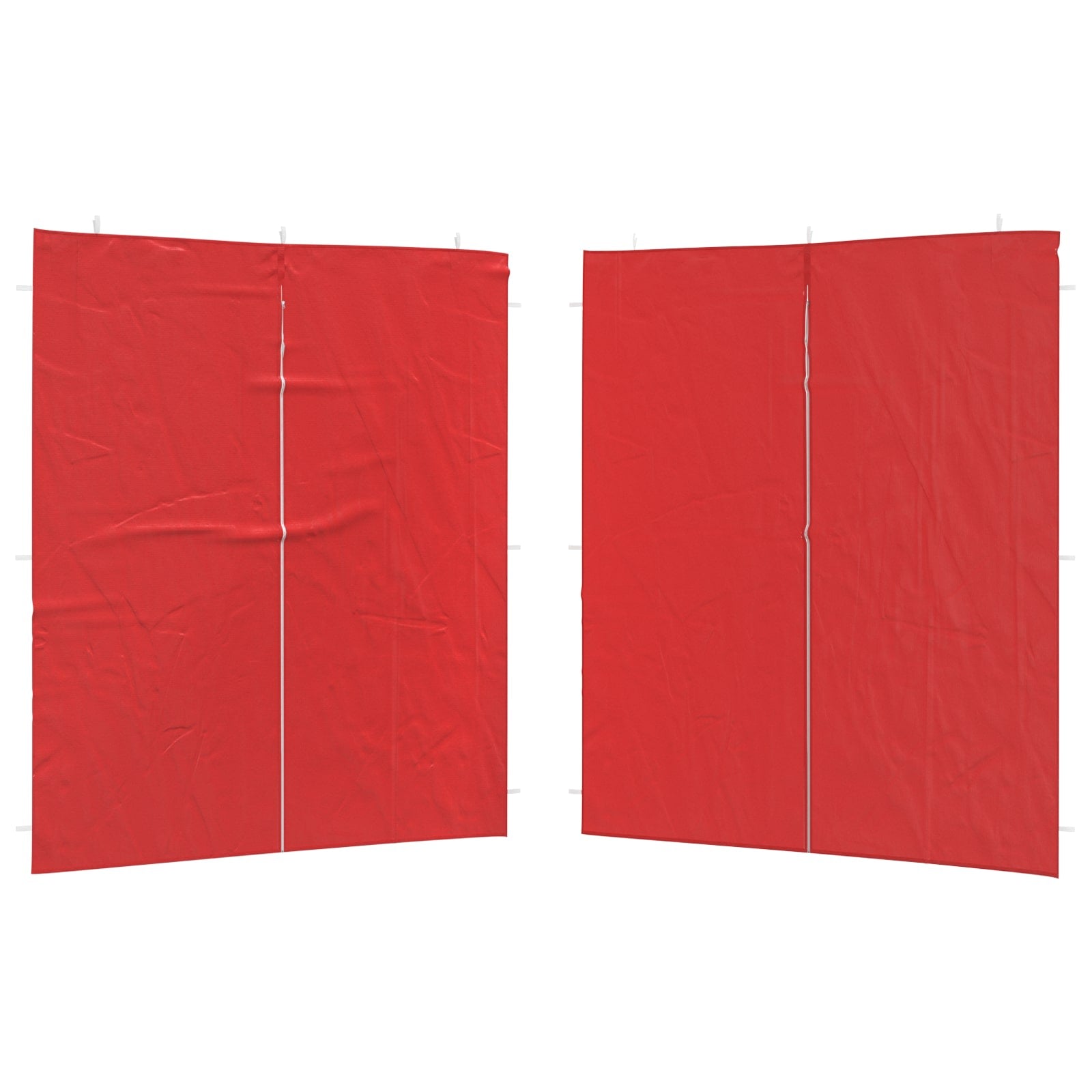 Parete per tenda da festa 2 pcs Rosso 200 x 195 cm PE e Acciaio