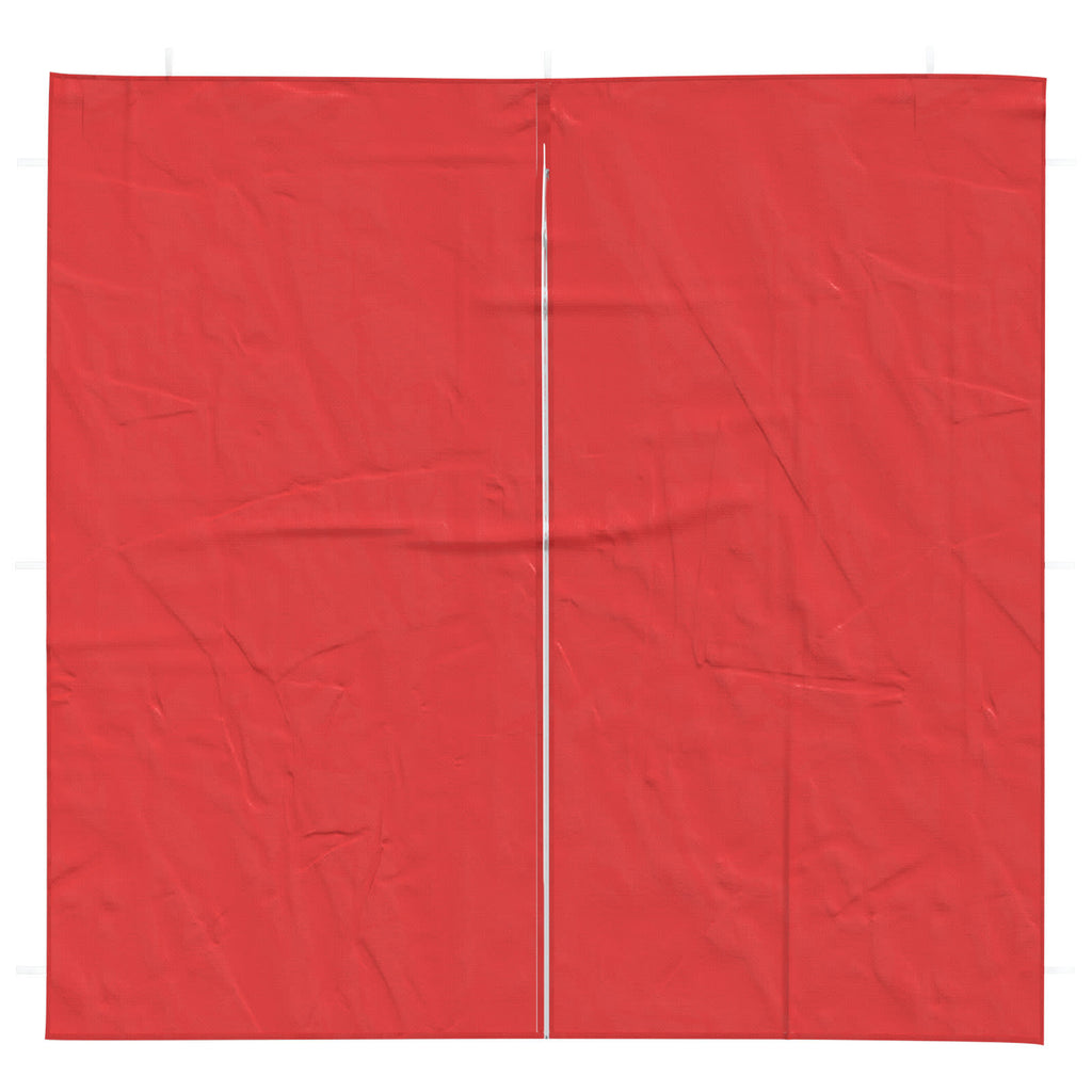 Parete per tenda da festa 2 pcs Rosso 200 x 195 cm PE e Acciaio