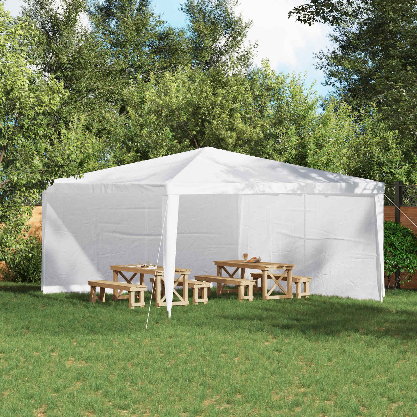 Parete per tenda da festa 2 pcs Bianco 400 x 195 cm