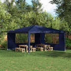 Parete per tenda da festa 2 pcs 400 x 195 cm Blu PE e Acciaio