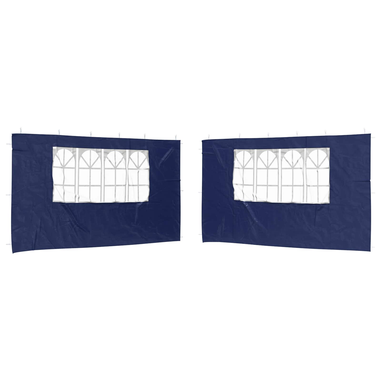 Parete per tenda da festa 2 pcs 400 x 195 cm Blu PE e Acciaio