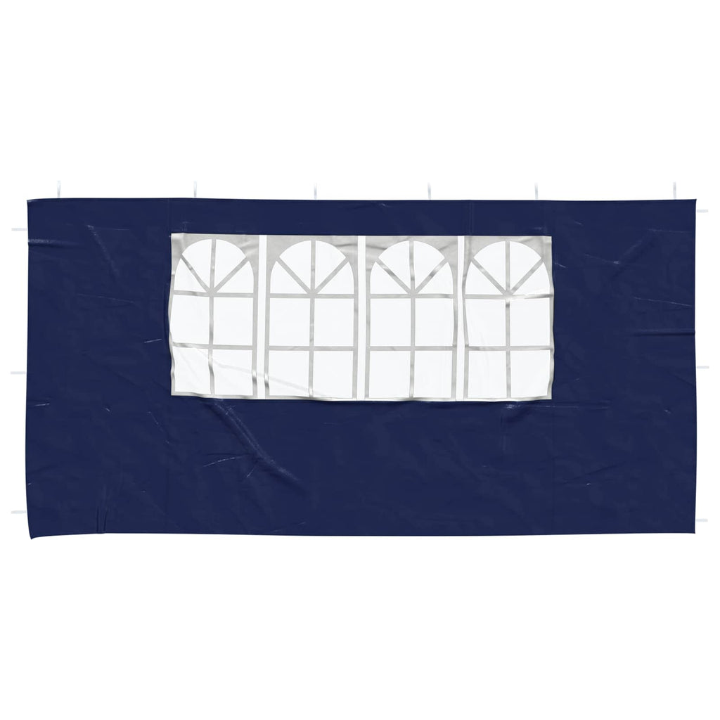 Parete per tenda da festa 2 pcs 400 x 195 cm Blu PE e Acciaio