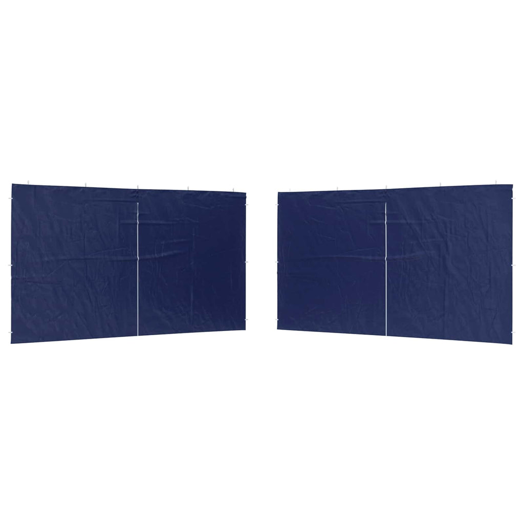 Parete per tenda da festa 2 pcs Blu 400 x 195 cm PE e Acciaio