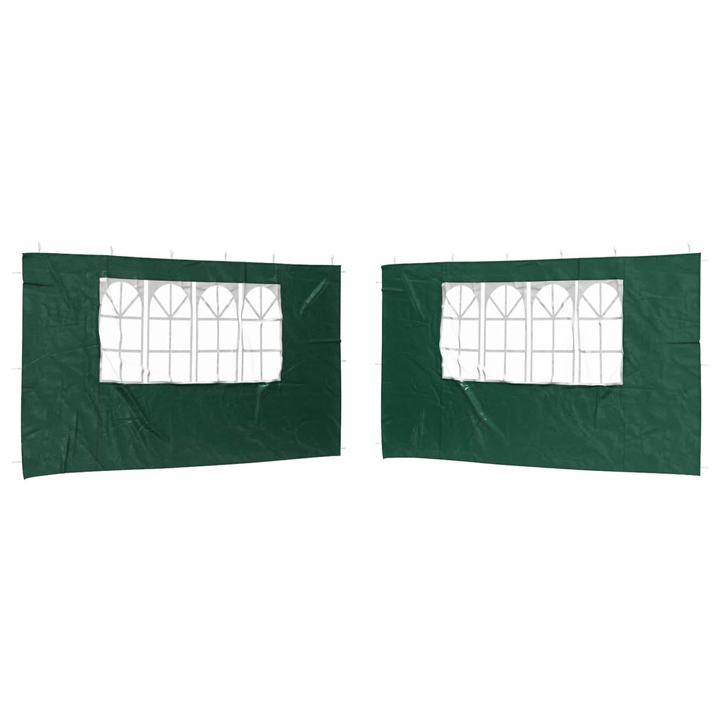 Parete per tenda da festa 2 pcs 400 x 195 cm Verde PE e Acciaio