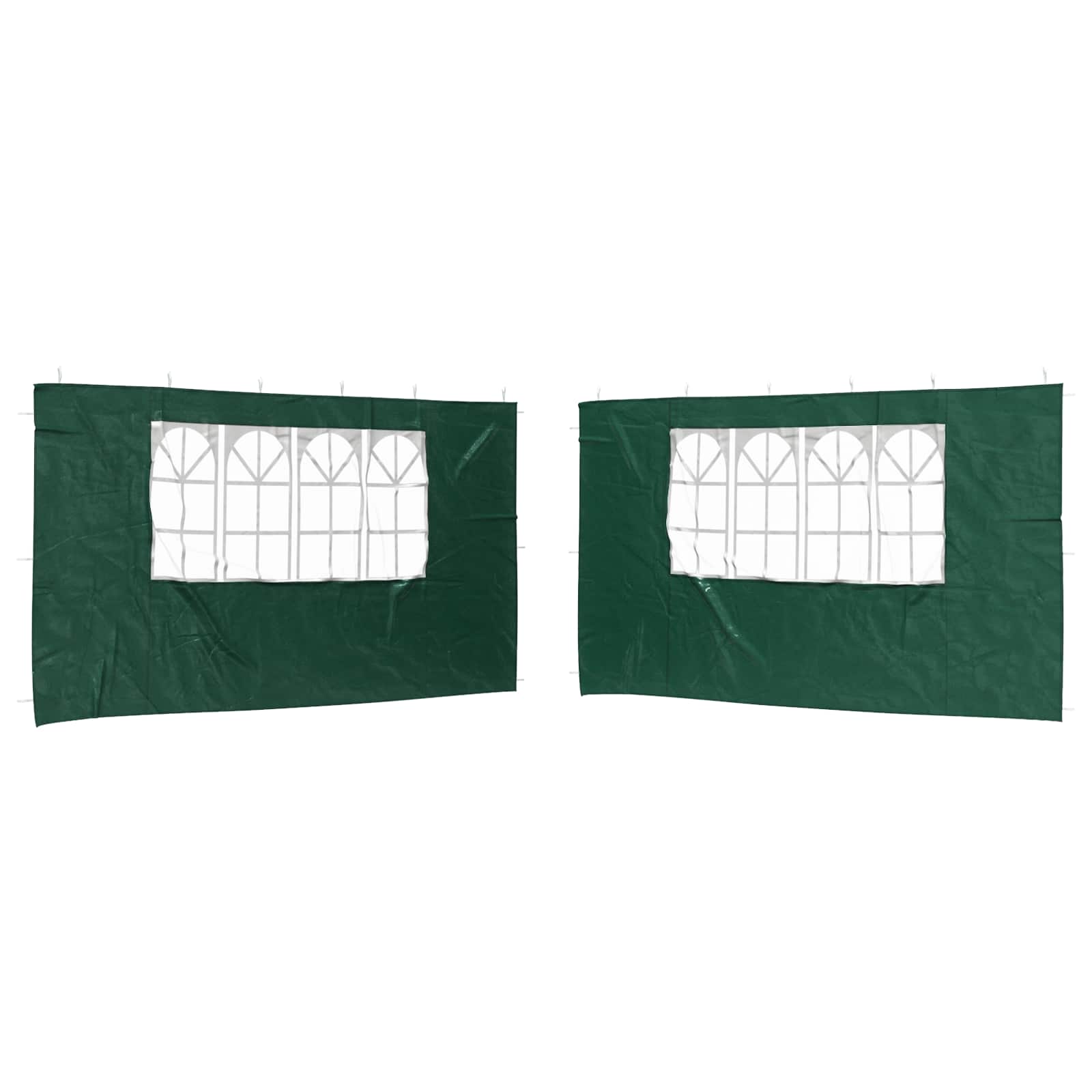 Parete per tenda da festa 2 pcs 400 x 195 cm Verde PE e Acciaio