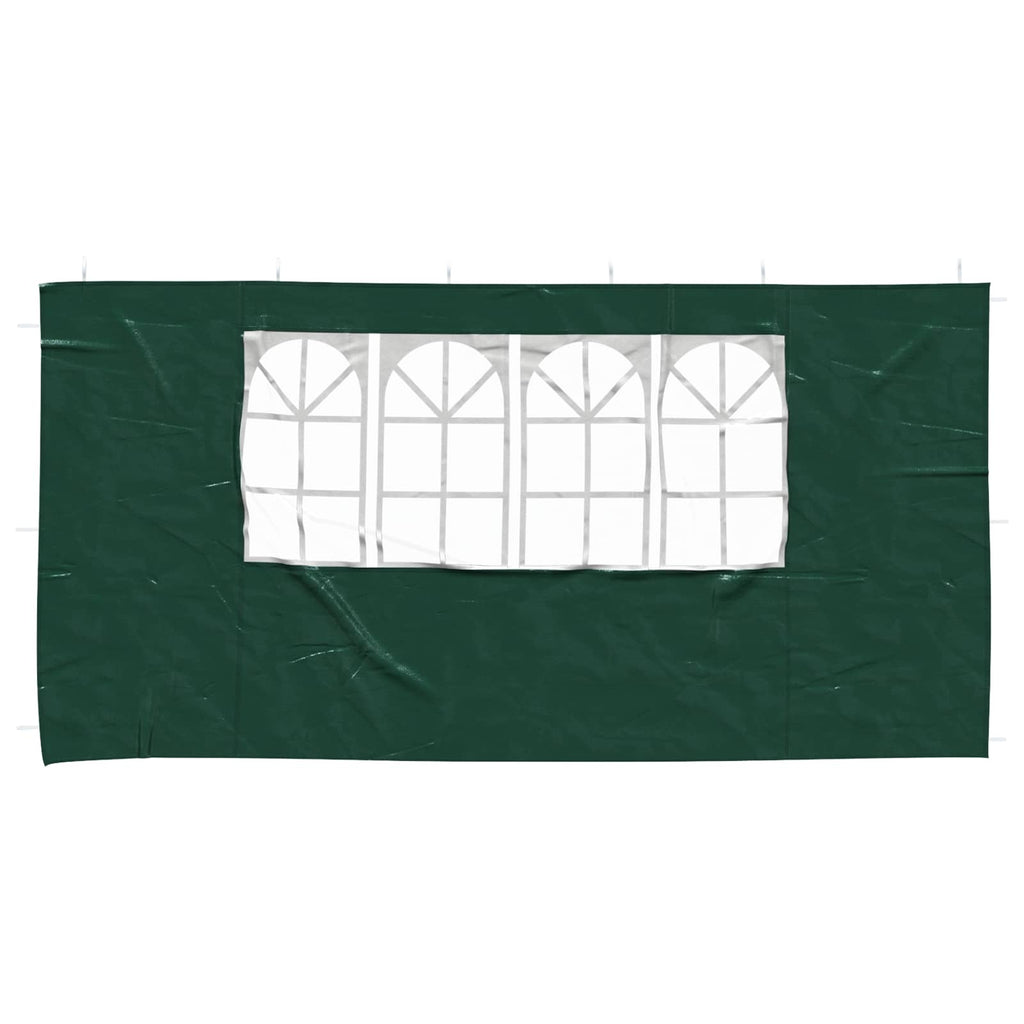 Parete per tenda da festa 2 pcs 400 x 195 cm Verde PE e Acciaio