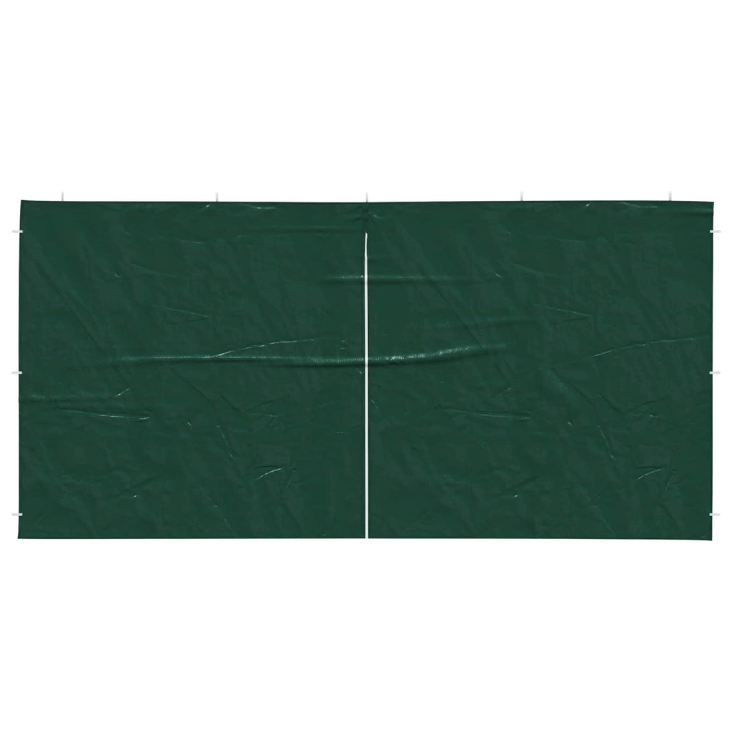 Parete per tenda da festa 2 pcs Verde 400 x 195 cm PE e Acciaio