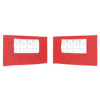 Parete per tenda da festa 2 pcs 400 x 195 cm Rosso PE e Acciaio