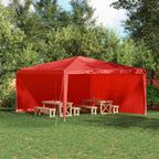 Parete per tenda da festa 2 pcs Rosso 400 x 195 cm PE e Acciaio
