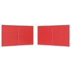 Parete per tenda da festa 2 pcs Rosso 400 x 195 cm PE e Acciaio
