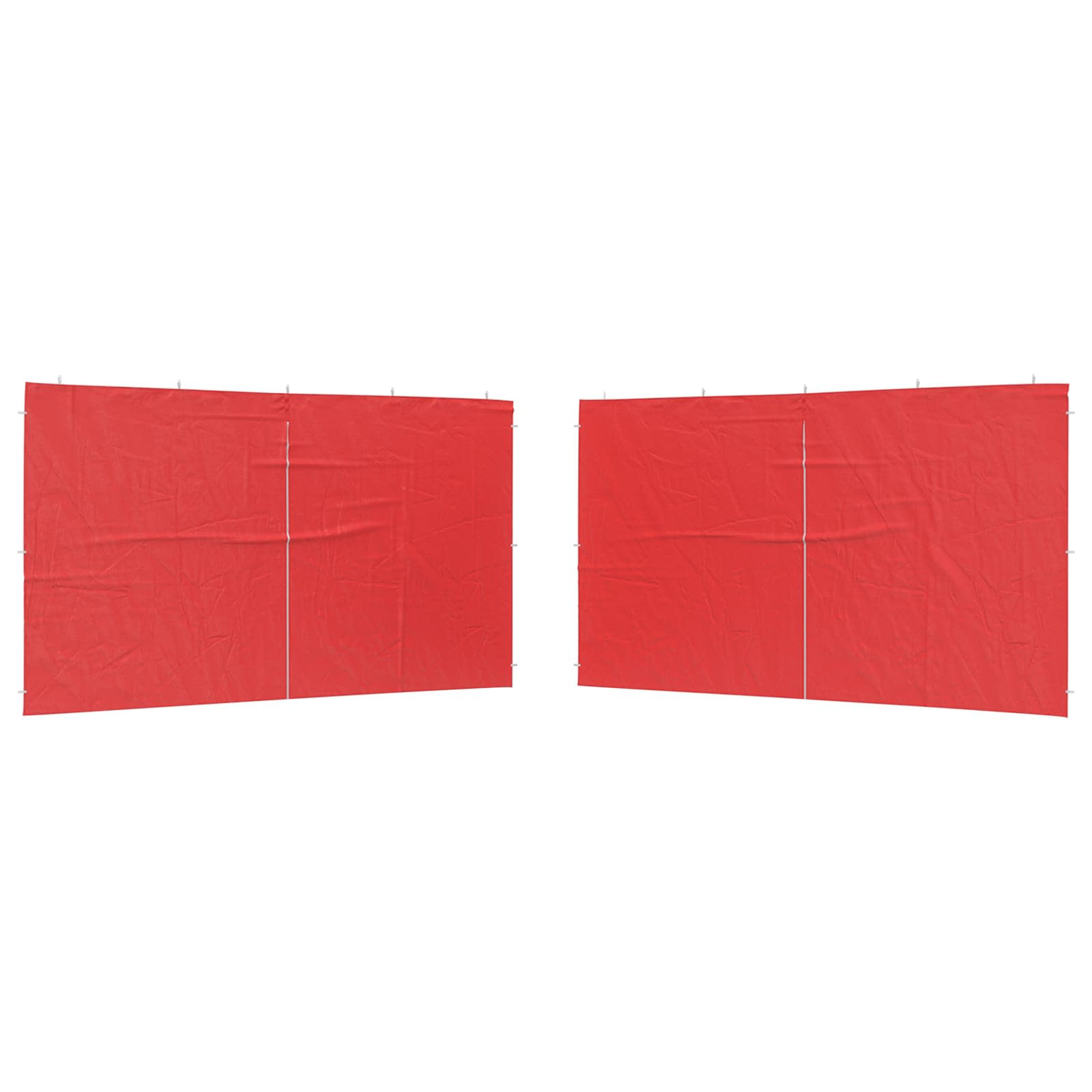 Parete per tenda da festa 2 pcs Rosso 400 x 195 cm PE e Acciaio