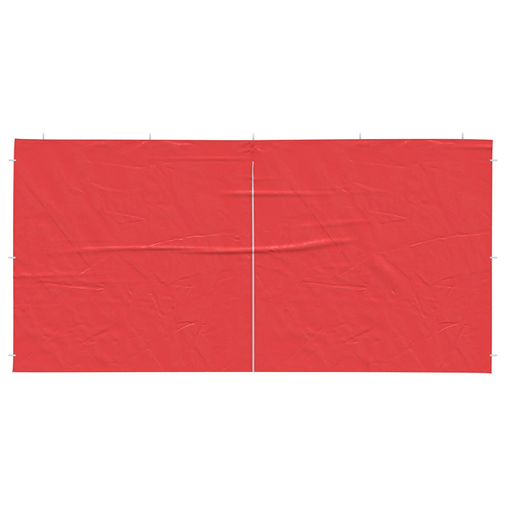 Parete per tenda da festa 2 pcs Rosso 400 x 195 cm PE e Acciaio