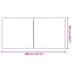 Parete per tenda da festa 2 pcs Rosso 400 x 195 cm PE e Acciaio