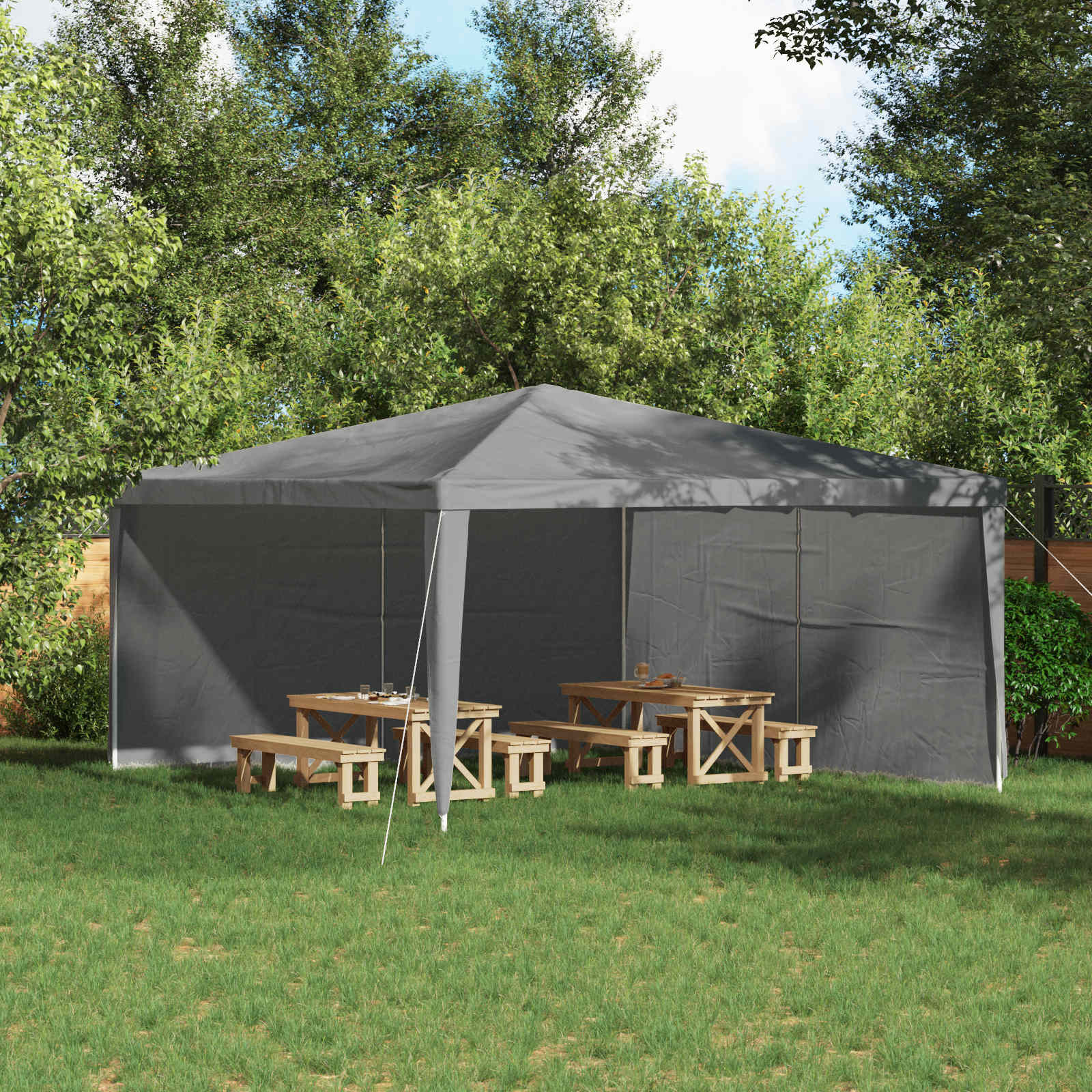 Parete per tenda da festa 2 pcs Grigio chiaro 400 x 195 cm