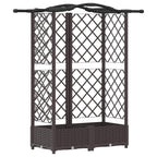 Letto Rialzato con Griglia e Tetto Marrone 124 x 40 x 126 cm PP
