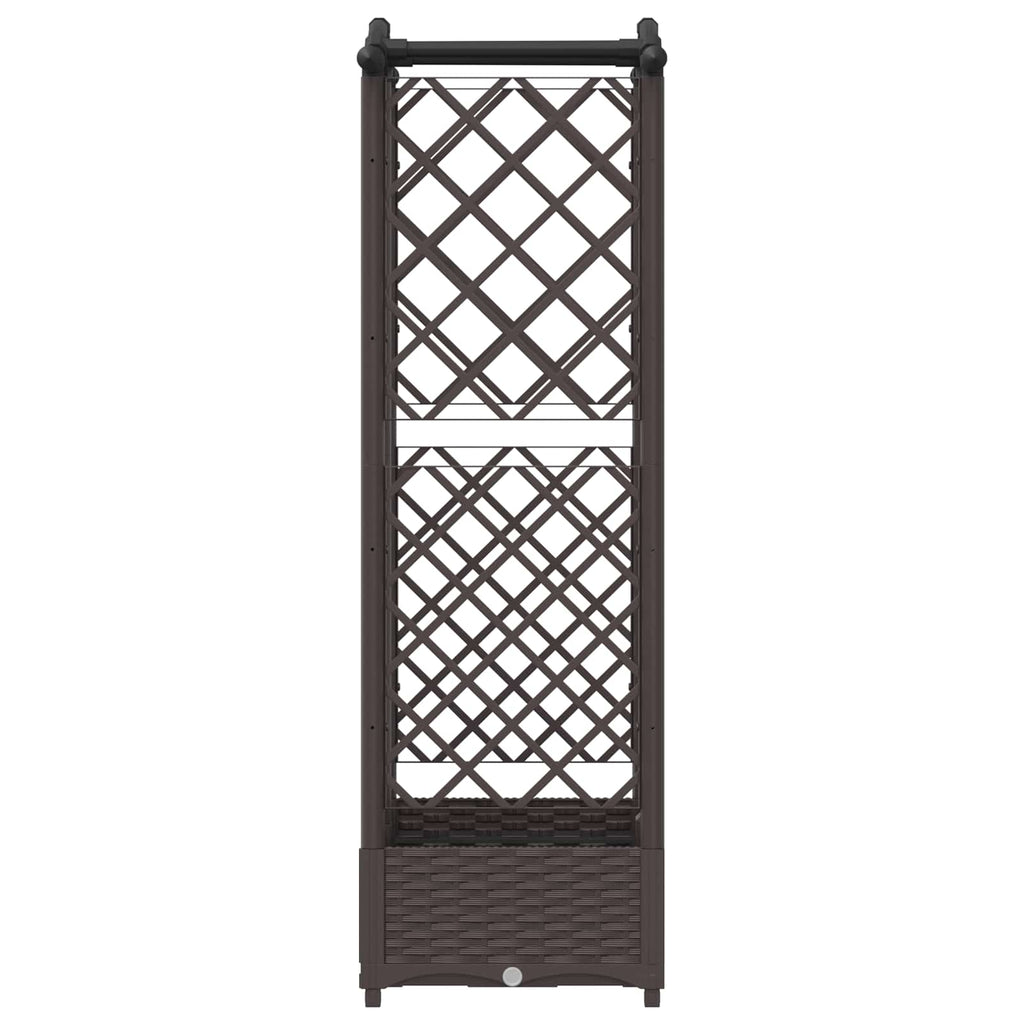 Letto Rialzato con Griglia e Tetto Marrone 124 x 40 x 126 cm PP