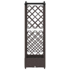 Letto Rialzato con Griglia e Tetto Marrone 124 x 40 x 126 cm PP