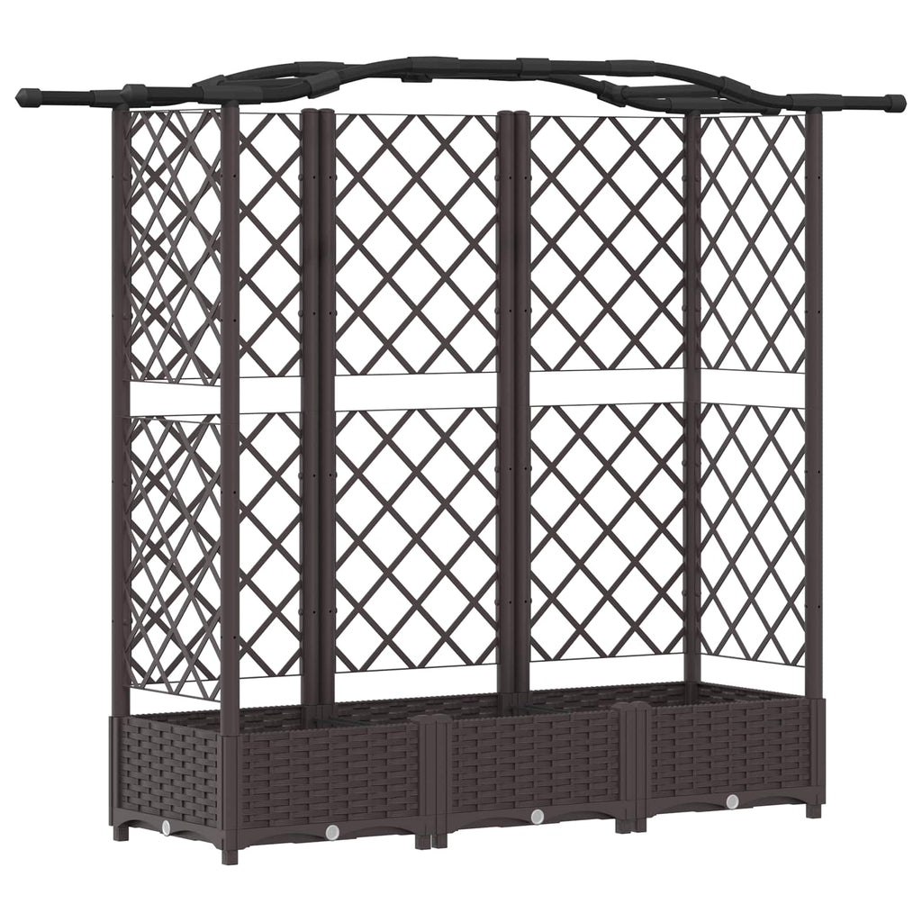 Letto Rialzato con Griglia e Tetto Marrone 163 x 40 x 126 cm PP