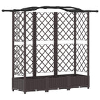 Letto Rialzato con Griglia e Tetto Marrone 163 x 40 x 126 cm PP