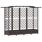 Letto Rialzato con Griglia e Tetto Marrone 203,5 x 40 x 125 cm