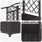 Letto Rialzato con Griglia e Tetto Marrone 122 x 40 x 141 cm PP