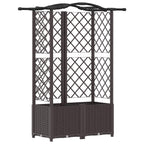 Letto Rialzato con Griglia e Tetto Marrone 122 x 40 x 141 cm PP