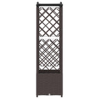 Letto Rialzato con Griglia e Tetto Marrone 122 x 40 x 141 cm PP