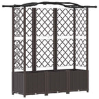 Letto Rialzato con Griglia e Tetto Marrone 163 x 40 x 141 cm PP