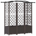 Letto Rialzato con Griglia e Tetto Marrone 163 x 40 x 141 cm PP