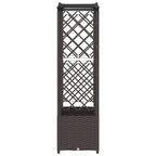 Letto Rialzato con Griglia e Tetto Marrone 163 x 40 x 141 cm PP