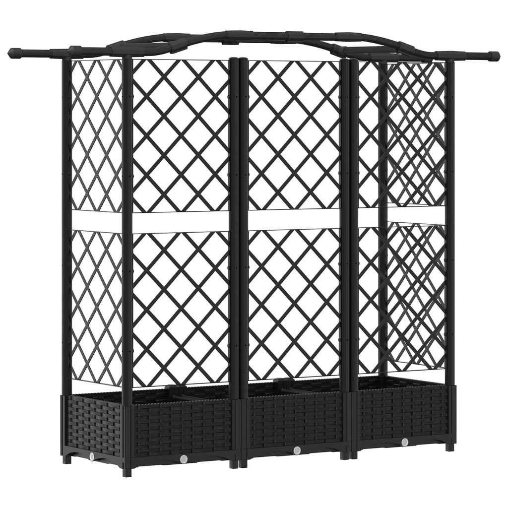 Letto Rialzato con Griglia e Tetto Nero 163 x 40 x 126 cm PP